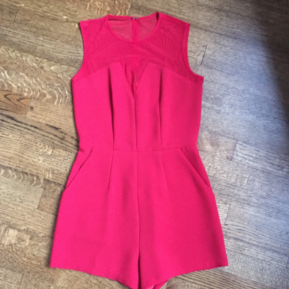 BCBG red sleeveless romper